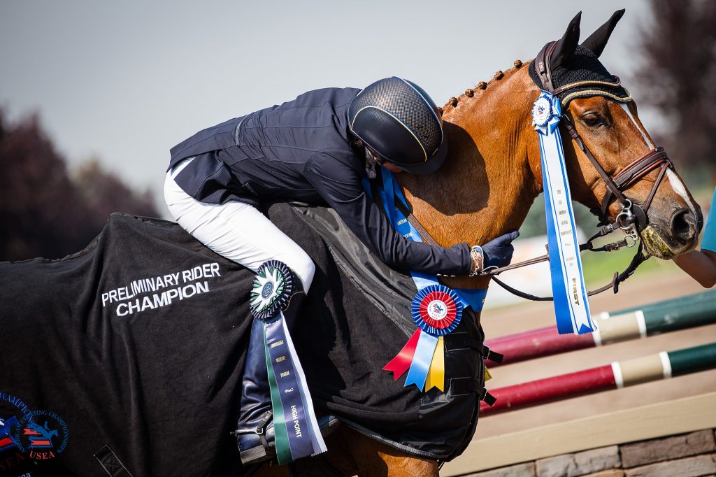Ardeo Lancelot winning the Preliminary Rider at AEC's in Rebecca Farms 